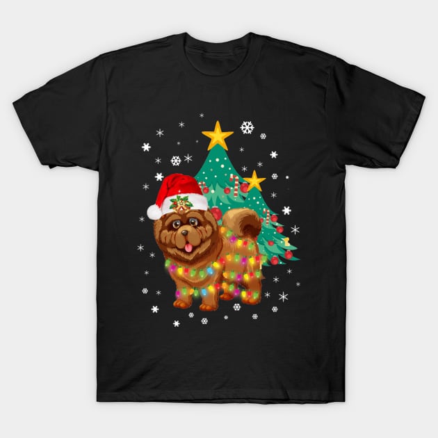 Christmas Lights Chow Chow Dog T-Shirt by Sinclairmccallsavd